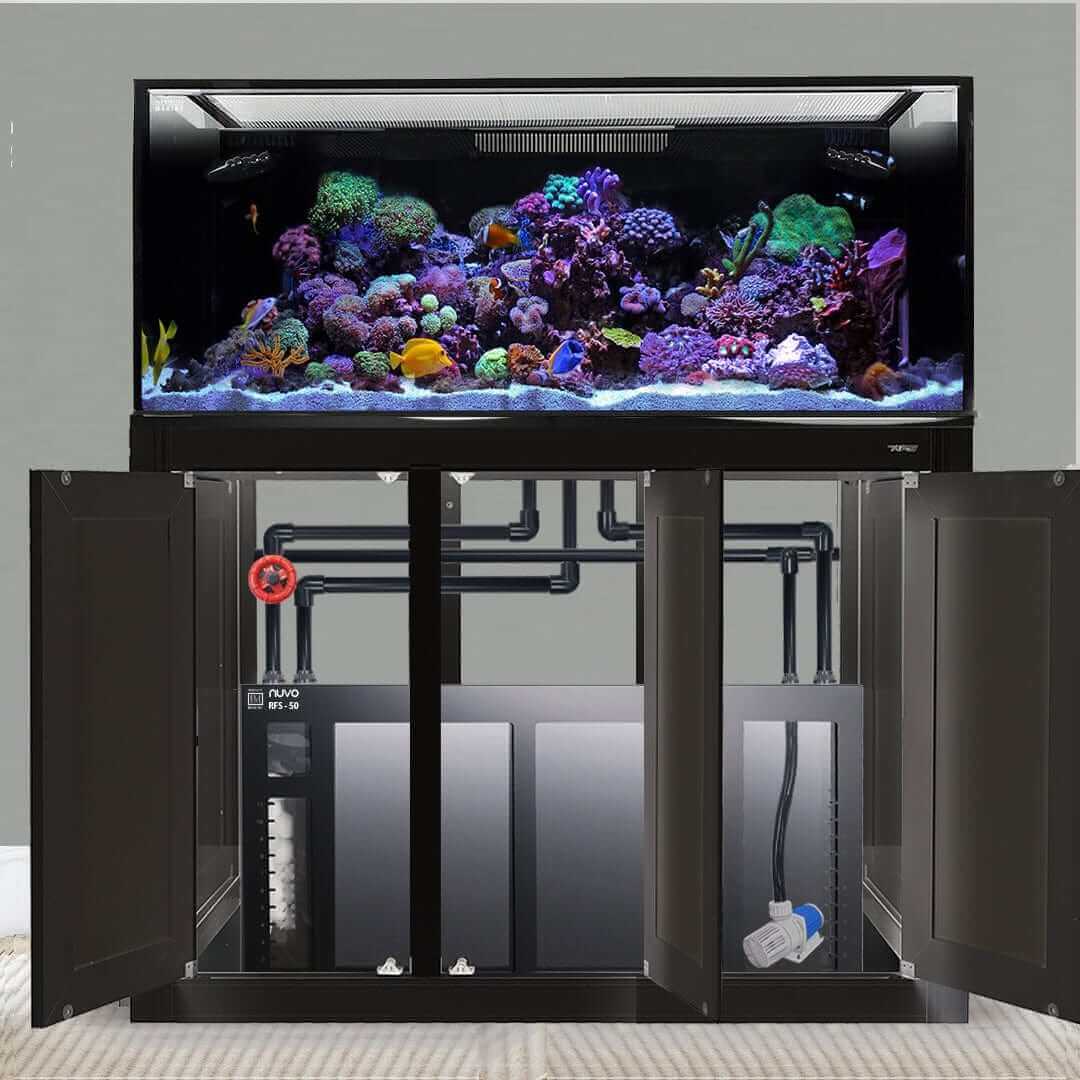 NUVO EXT 170 Aquarium with APS Stand Included (Reef Option) (Made to Order) (White/Black) - Innovative Marine
