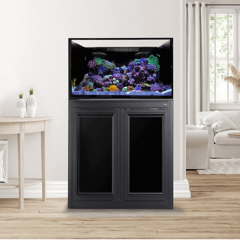 NUVO EXT 112 Aquarium with APS Stand Included (Reef Option) (Made to Order) (White/Black) - Innovative Marine