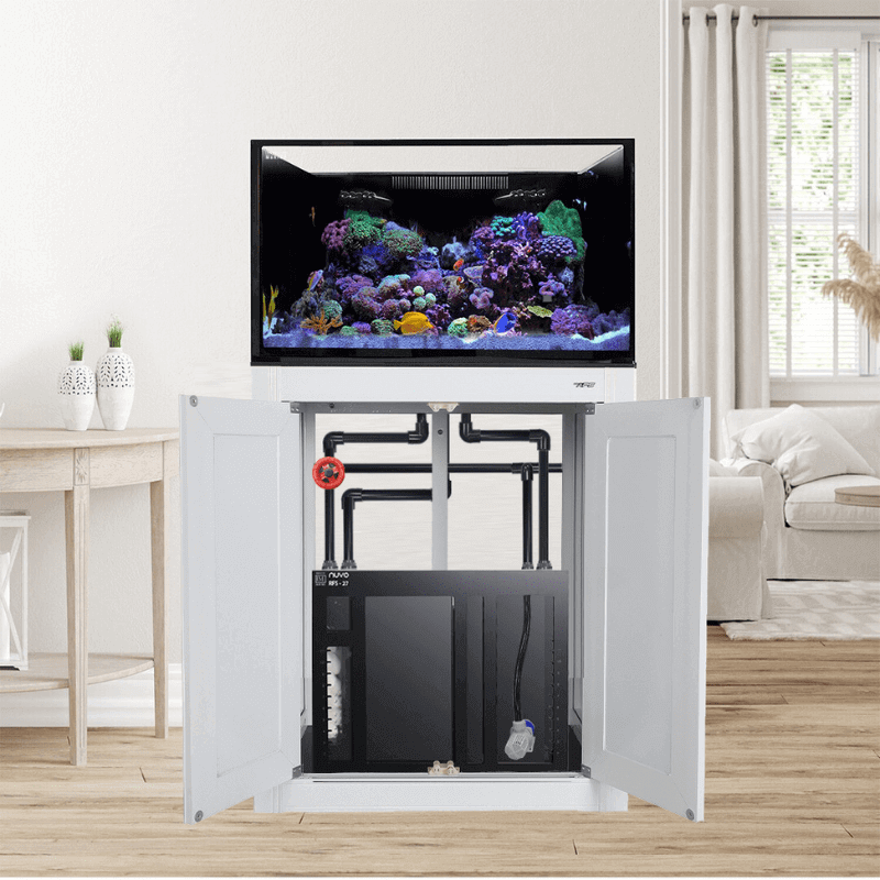 NUVO EXT 112 Aquarium with APS Stand Included (Reef Option) (Made to Order) (White/Black) - Innovative Marine
