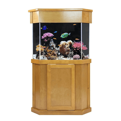 Pentagon (Corner) AIO UniQuarium Acrylic Freshwater/Saltwater Aquarium (50-125 Gallon) Clear for Life