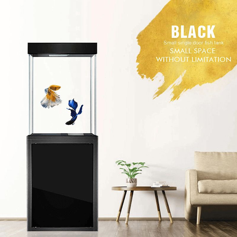 Aqua Dream 40 Gallon Tempered Glass Aquarium (Black) - front view model