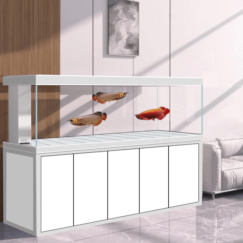 Aqua Dream Tempered Glass Aquarium 400 Gallon Fish Tank Complete Set (White and Silver)