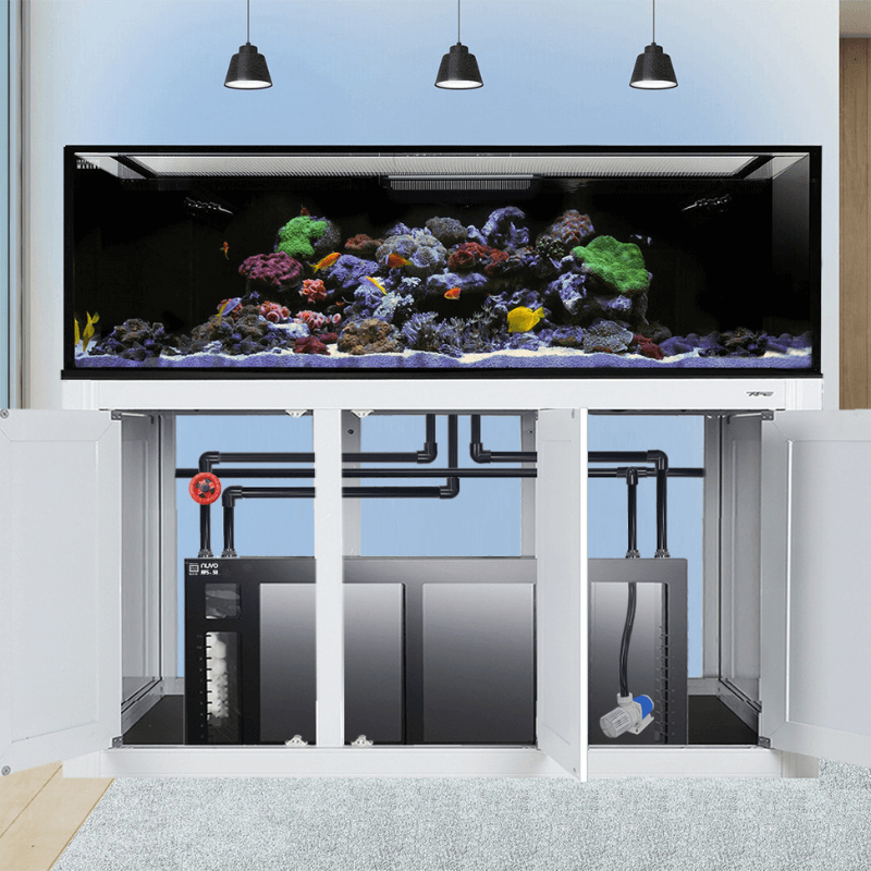 NUVO EXT 200 Aquarium w/ APS Stand Included (Reef Option) (White/Black) (Made to Order) - Innovative Marine