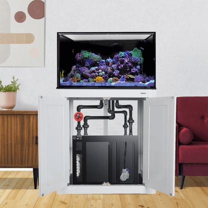 NUVO INT 75 Gallon Aquarium with APS Stand Including Complete Reef System (White/Black) - Innovative Marine