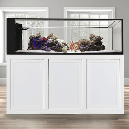 NUVO INT 200 Peninsula Aquarium with APS Stand Included (Reef Option) (Made to Order) (White/Black) - Innovative Marine