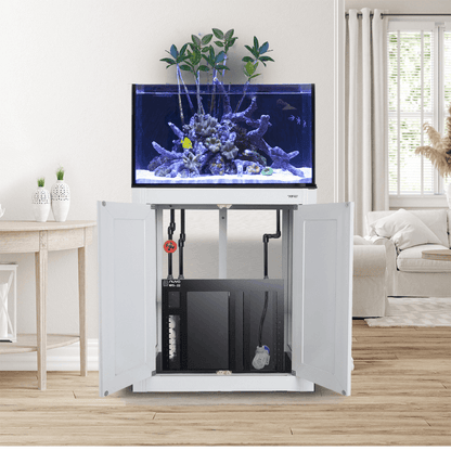 NUVO EXT 50 Gallon Lagoon Aquarium Including APS Stand and Complete Reef (White/Black) - Innovative Marine