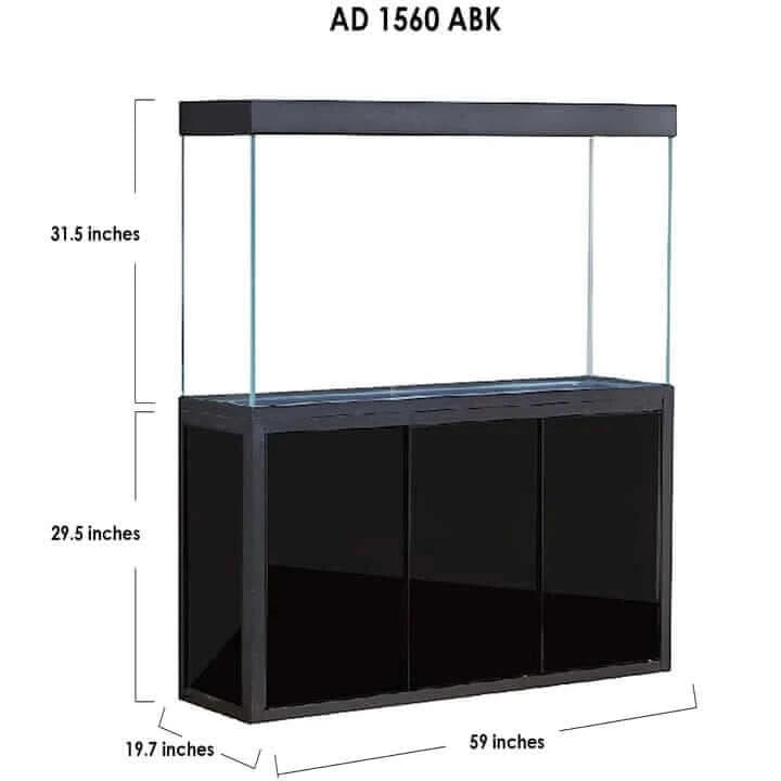 Aqua Dream 175 Gallon Tempered Glass Aquarium (Black) - dimensions