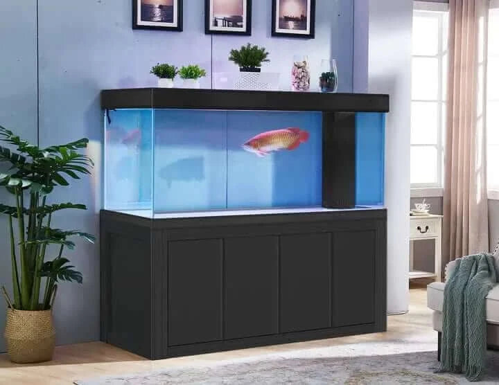 Aqua Dream 400 Gallon Tempered Glass Aquarium (Black) - front view model