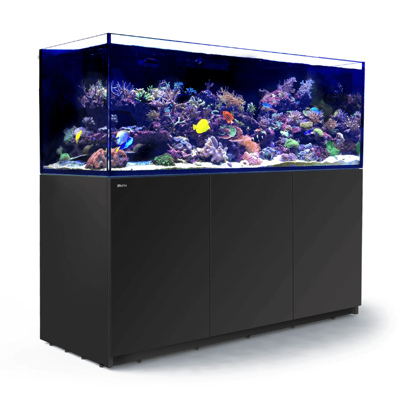 Red Sea REEFER XXL 750L G2+ Complete Reef (Included Lighting & Mounts) (200 Gallon) (Pearl White/Black) - angled view black
