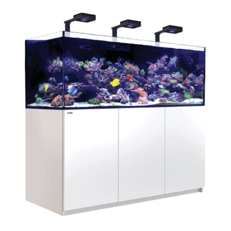 Red Sea REEFER XXL 750L G2+ Complete Reef (Included Lighting & Mounts) (200 Gallon) (Pearl White/Black) - angled view white 2