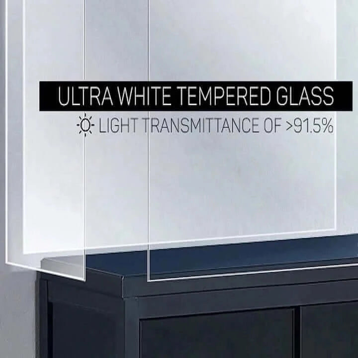 Aqua Dream 100 Gallon Tempered Glass Aquarium (Black and Gold) - glass