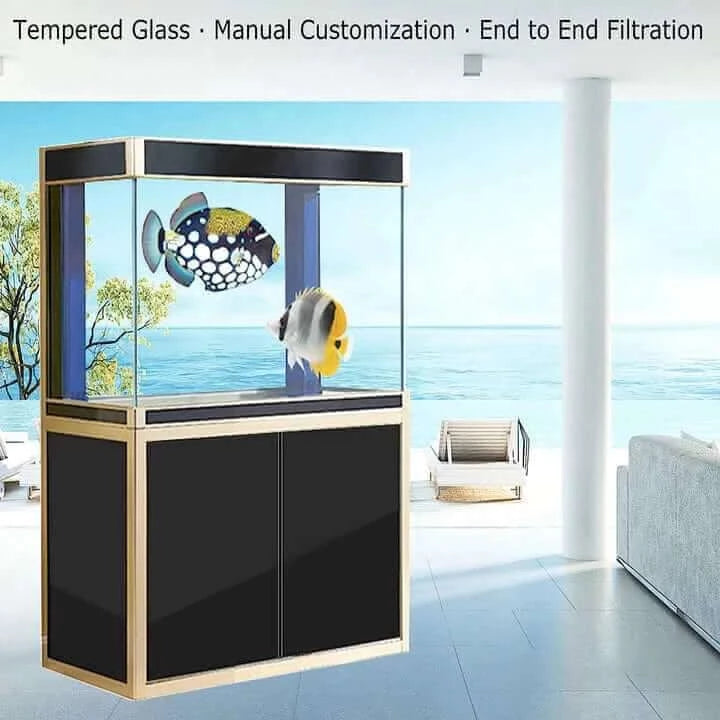 Aqua Dream 100 Gallon Tempered Glass Aquarium (Black and Gold)