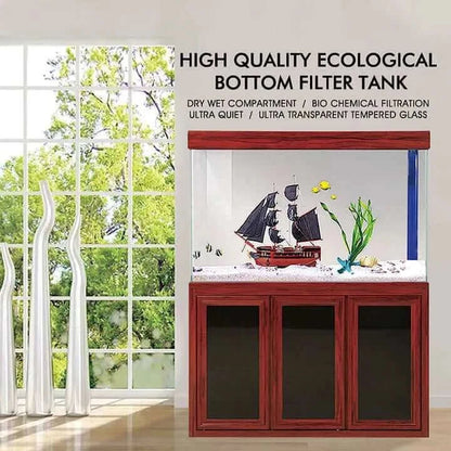  Aqua Dream 135 Gallon Tempered Glass Aquarium (Redwood) - front view model