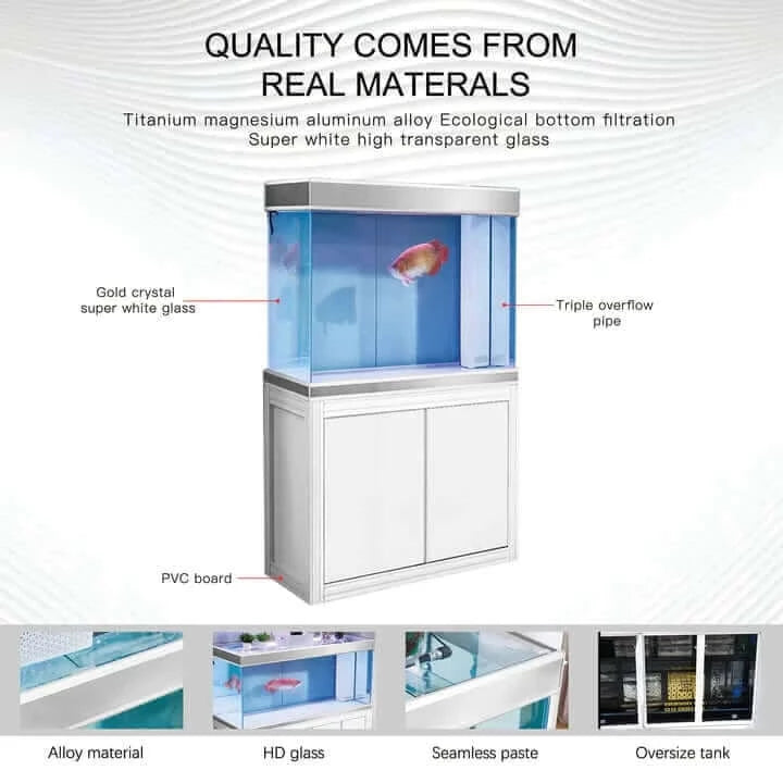 Aqua Dream 110 Gallon Tempered Glass Aquarium (Silver Edition) - model view