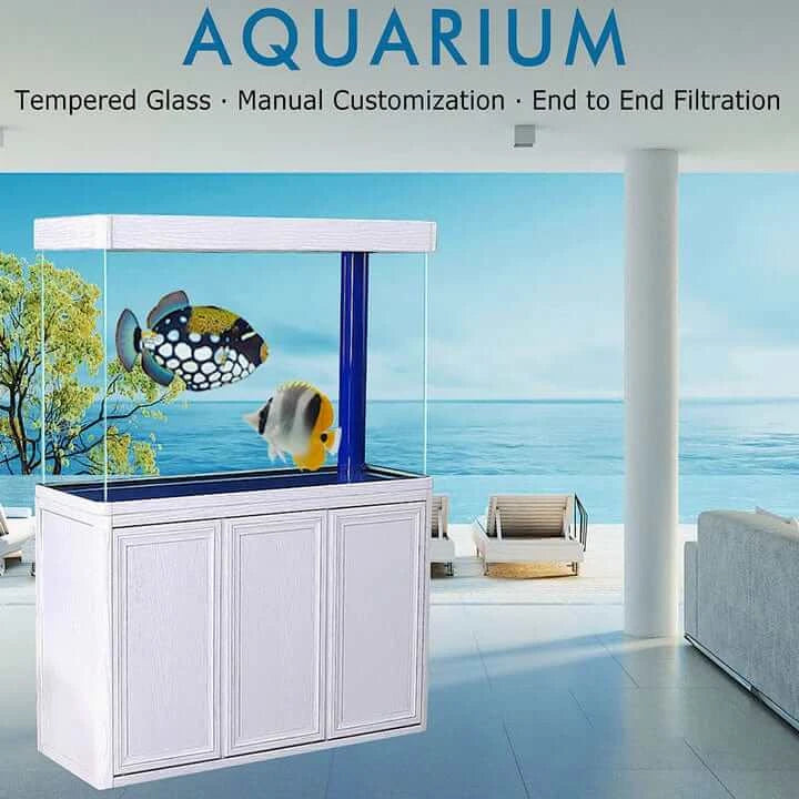 Aqua Dream 175 Gallon Tempered Glass Aquarium (White Oak) - model view