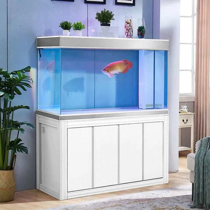 Aqua Dream 260 Gallon Aquarium (White and Silver) - front view model