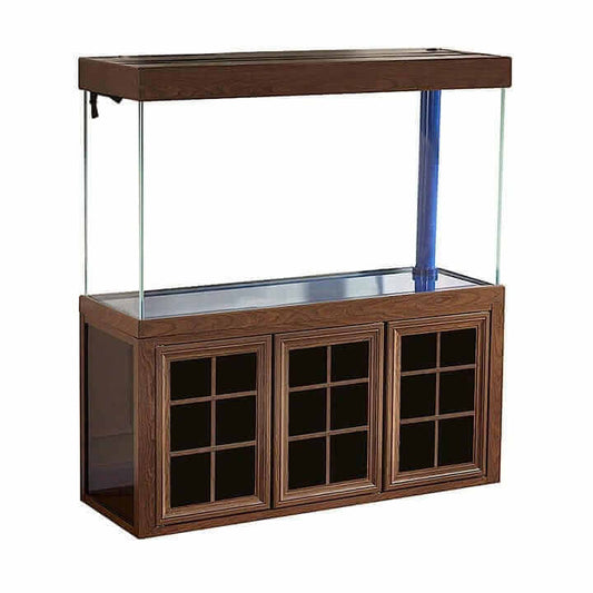 Aqua Dream 175 Gallon Tempered Glass Aquarium (Brown Wood) - front view