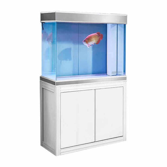 Aqua Dream 110 Gallon Tempered Glass Aquarium (Silver Edition) - front view