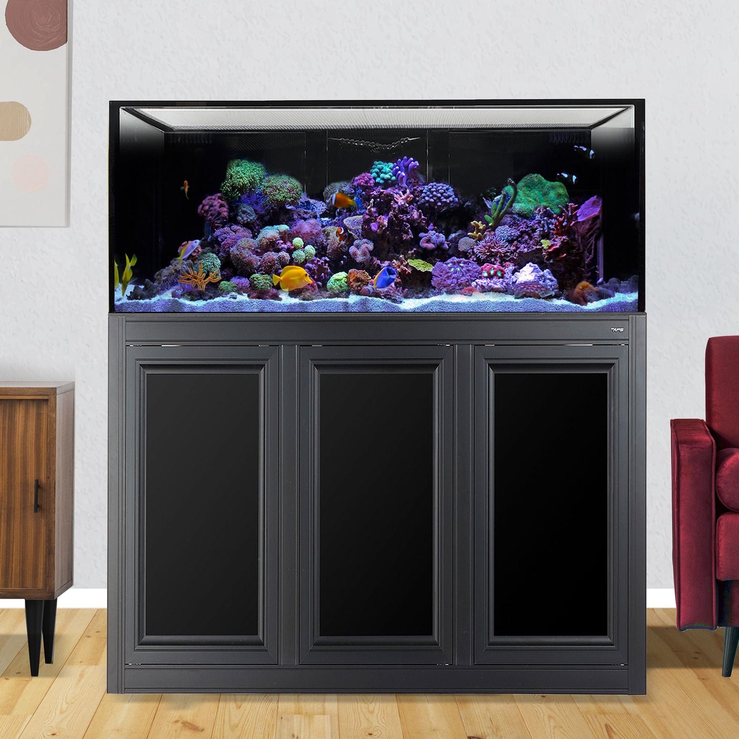 NUVO INT 150 Lagoon Aquarium with APS Stand Included (Reef Option) (Made to Order) (White/Black) - Innovative Marine